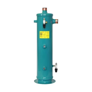 icevibe PKW-BX series — narrow vessel with sight glasses and oil connections; pictured configuration.
