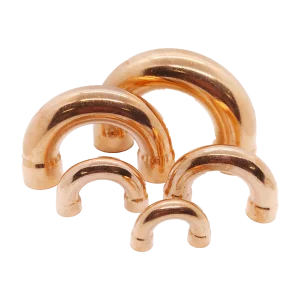 Copper 180 degree U-bend configuration; dimensions confirmed on quotation