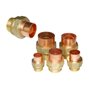 icevibe Brass Male-Thread Socket Unions — photographed configuration