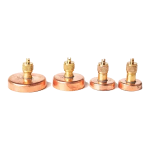 icevibe Copper Service Caps with Valve Cores — photographed configuration