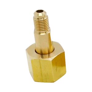 icevibe Brass Long-Stem Threaded Adapter with Hex Nut — photographed configuration